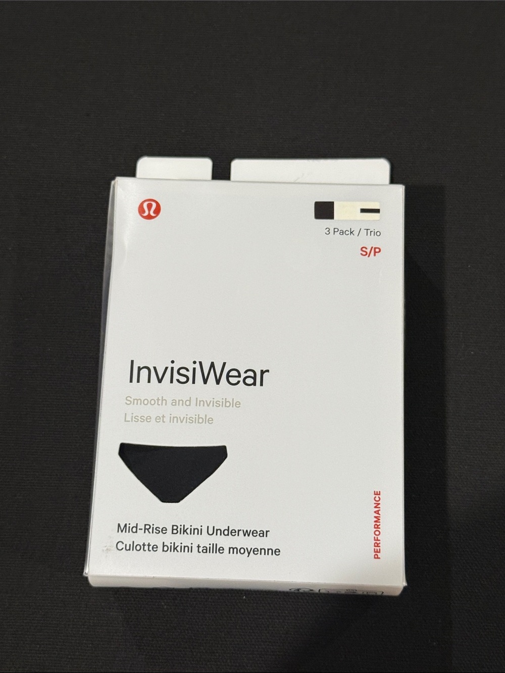 Lululemon InvisiWear Mid-Rise Bikini Underwear 3 Pack Size Small NWT